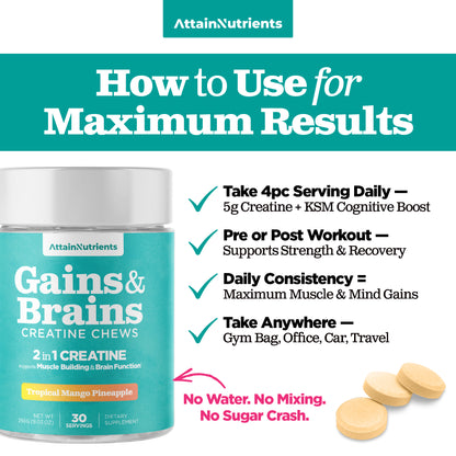 Creatine Chews – 5000mg Creatine Monohydrate Tablets For Men & Women