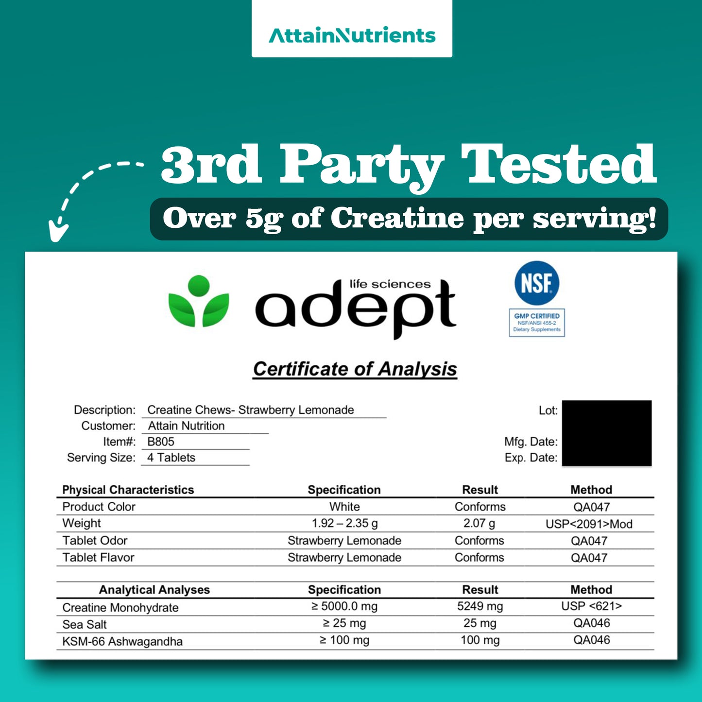 Creatine Chews – 5000mg Creatine Monohydrate Tablets For Men & Women