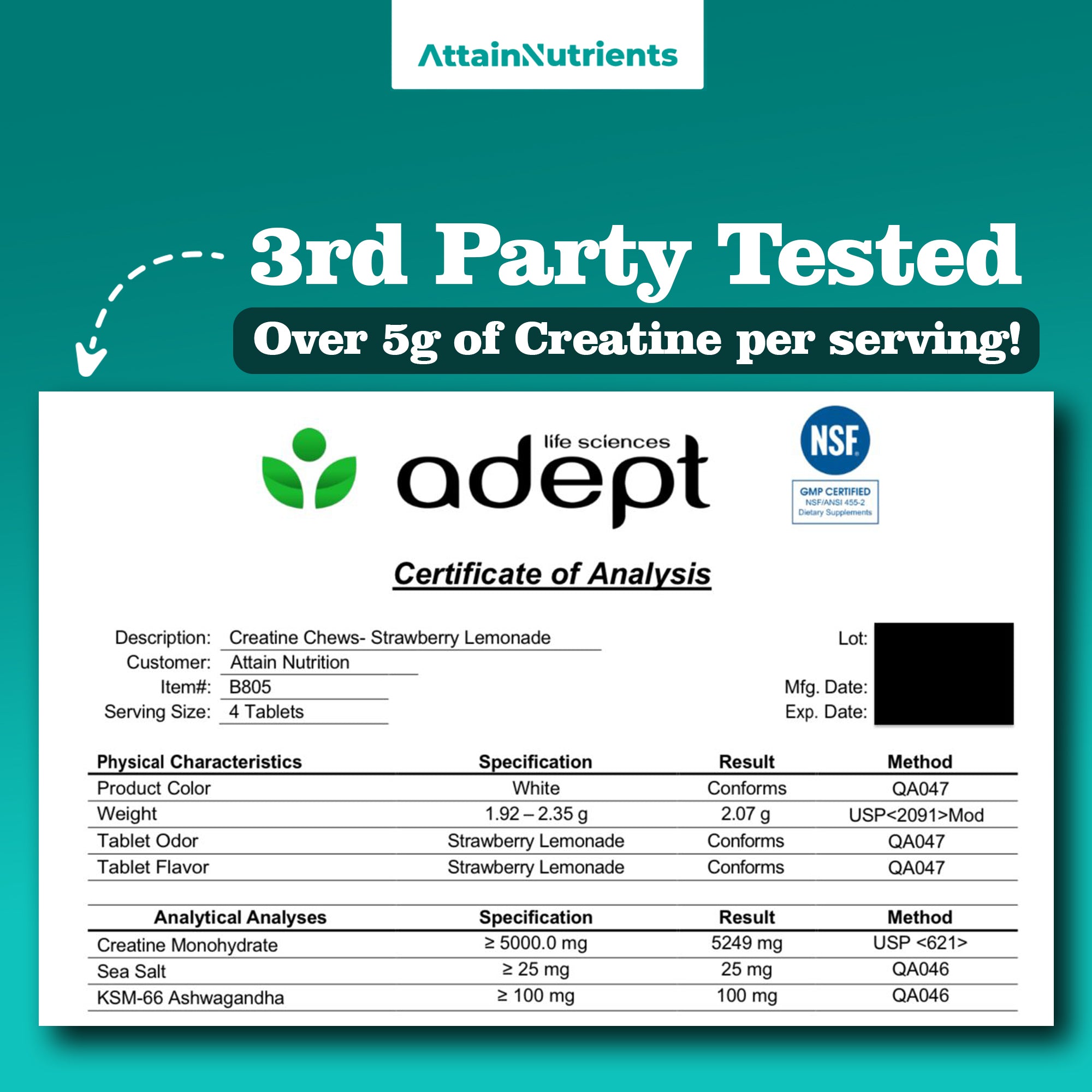 Creatine Chews – 5000mg Creatine Monohydrate Tablets For Men & Women