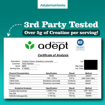 Creatine Chews – 5000mg Creatine Monohydrate Tablets For Men & Women