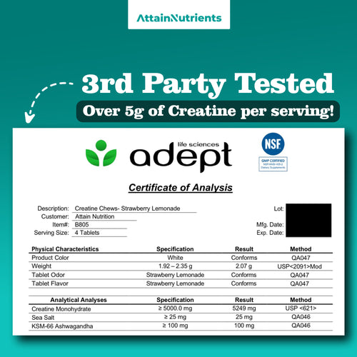 Creatine Chews – 5000mg Creatine Monohydrate Tablets For Men & Women