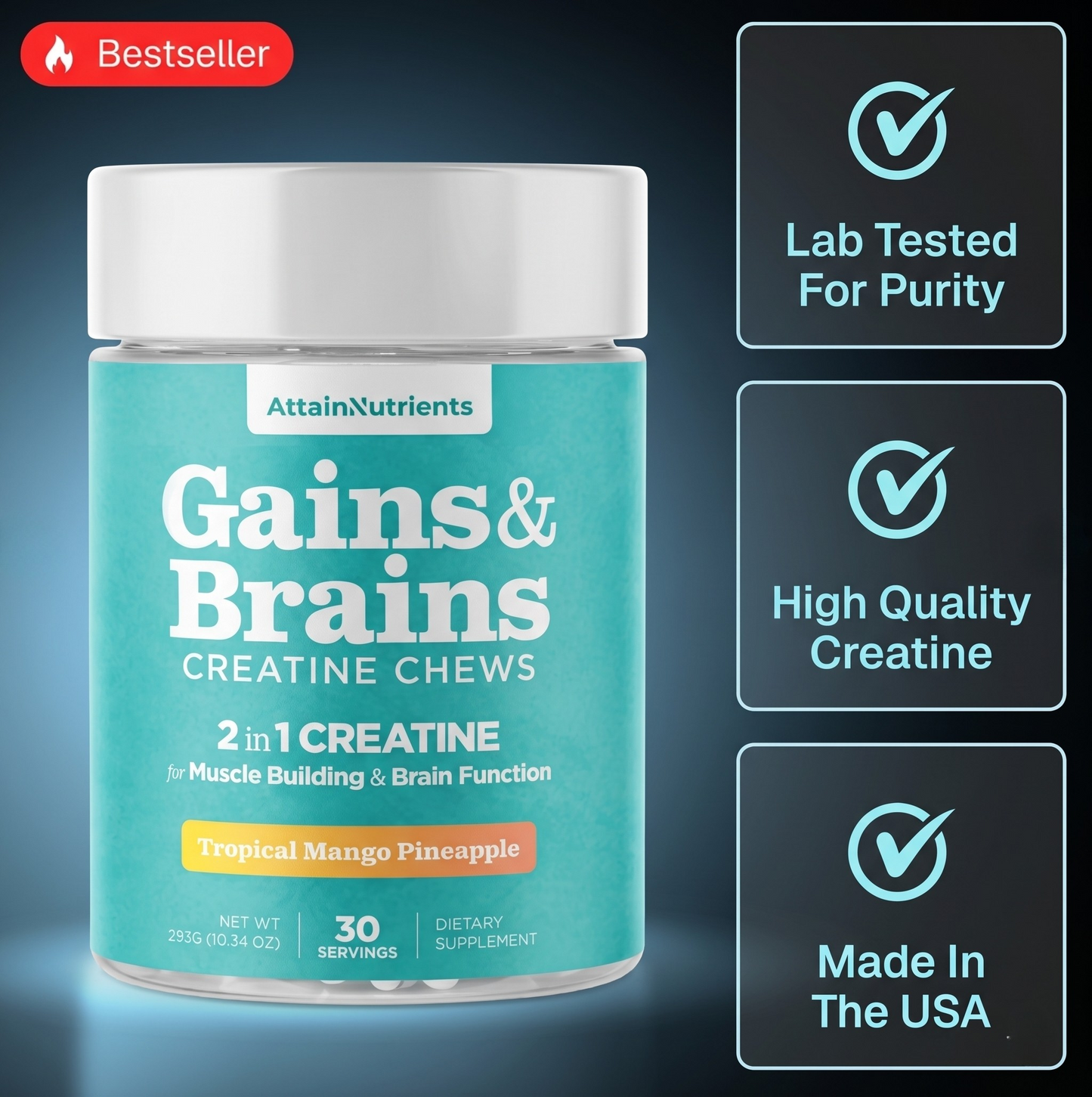 Creatine Chews – 5000mg Creatine Monohydrate Tablets For Men & Women